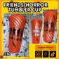 Friends,Horror Themed Tumbler Cup With Straw ( Red)