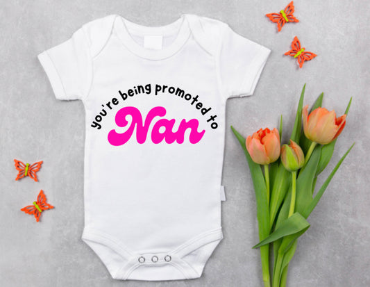 ‘Nan’ Baby Announcement Baby Grow ( 3-6m)