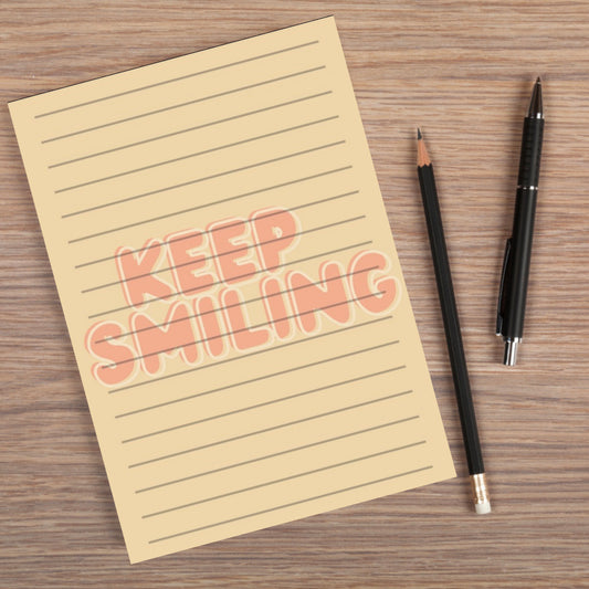 ‘Keep Smiling’ Handmade Notepad