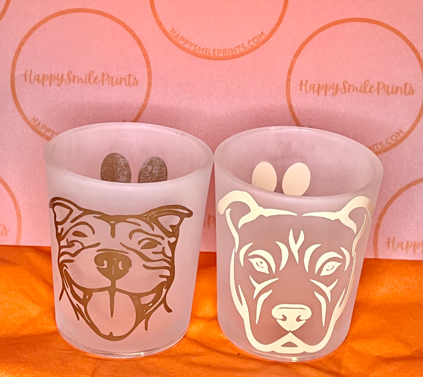 Pet Memorial, Custom Candle Holder, Paw Print Design